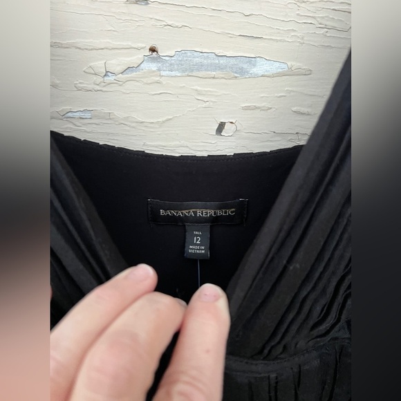 NWT BANANA REPUBLIC JACQUI PLEATED Prom Formal Event Little Black MAXI DRESS 12T - Picture 7 of 14